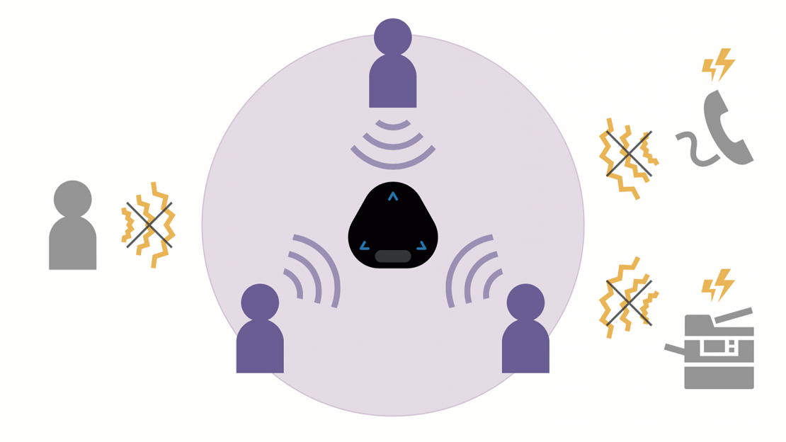 オープンスペースでも、会議室でも。いつでもどこでも快適な遠隔コミュニケーションの場に変わります。