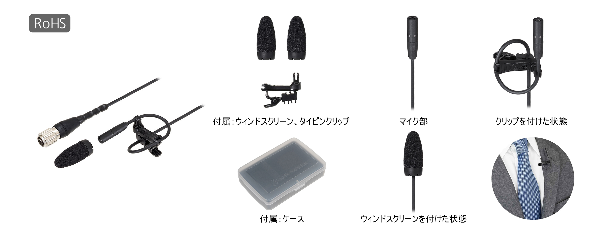 Audio-Technica BP898cH ／カーディオイドコンデンサーラベリアマイクロホン